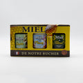 Coffret Dégustation – Miels de Sapin, Fleurs Crémeux et Tilleul (3 x 500 g)